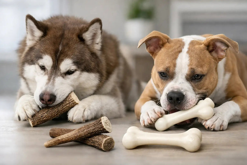Elk Antler vs Nylon Bone for Tough Chewers - Chomper chewz