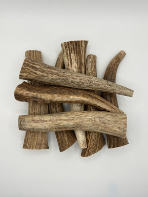 1 lb Small Elk Antler Dog Chews Bulk Pack Naturally Shed Chews for Small Breeds & Puppies, Single Ingredient Dental Treat - Chomper chewz